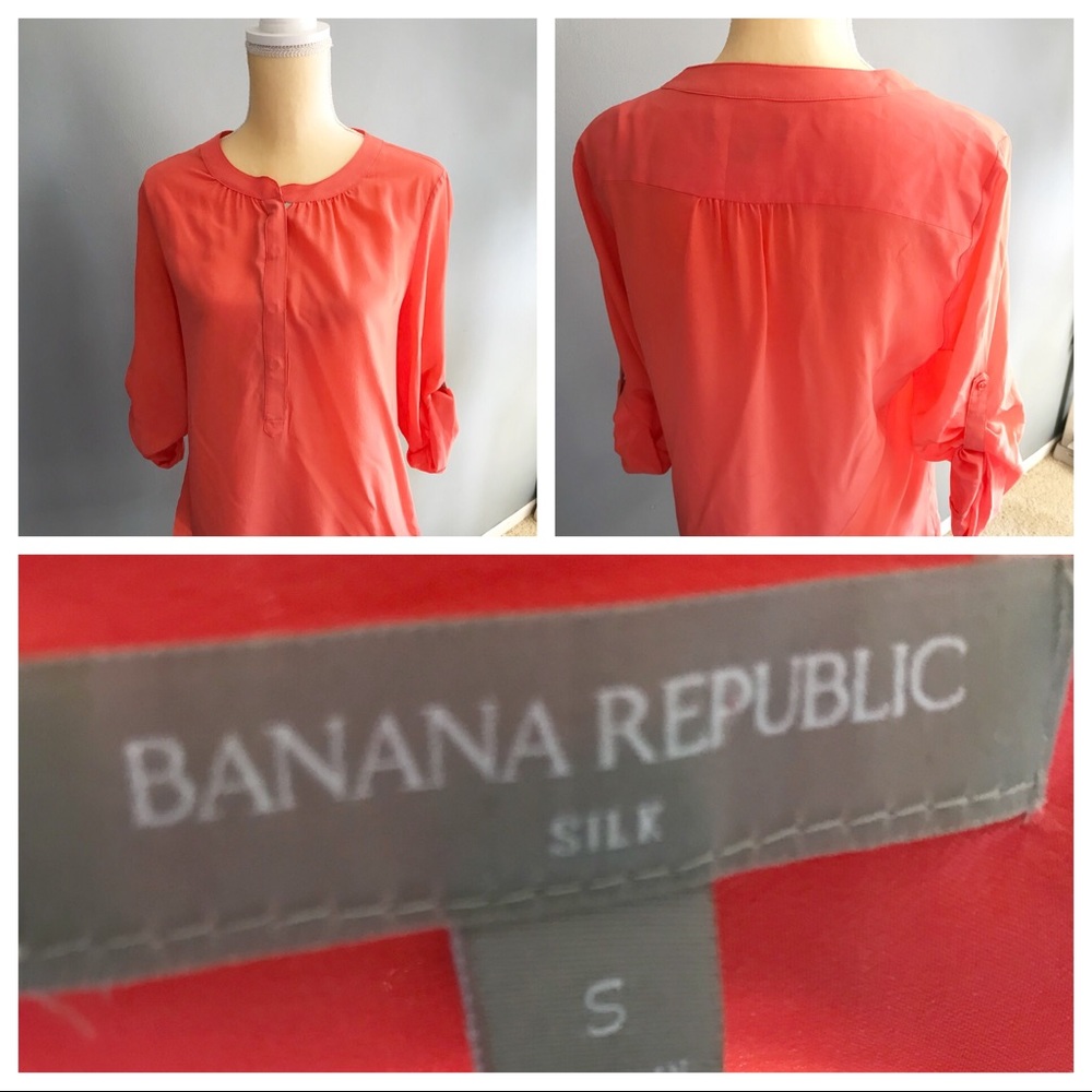3/$25 Banana republic peach color silk shirt
